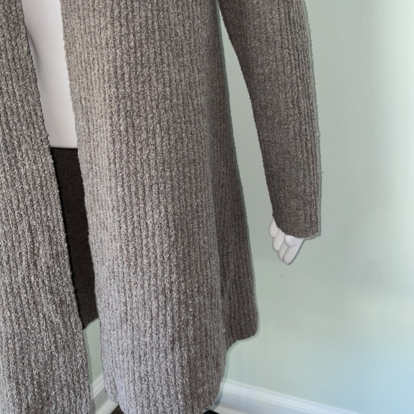 EILEEN FISHER Wool Blend Long Ribbed Knit Cardigan Sweater Brown - Picture 4 of 8